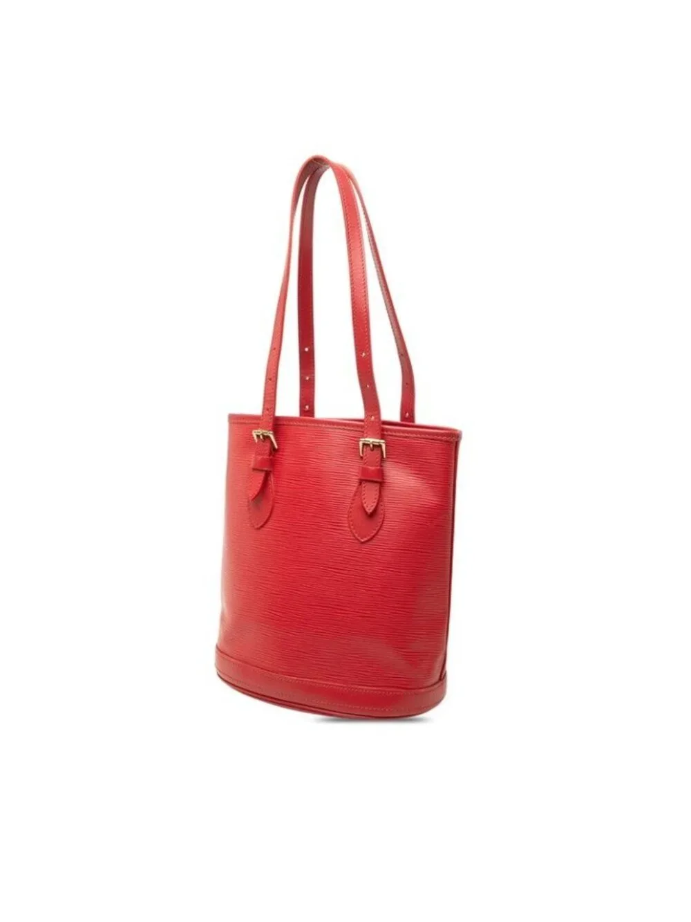 Louis Vuitton Epi Bucket PM Tote Shoulder Bag Rouge Red Leather